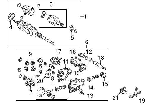 2011 Toyota Sequoia Carrier & Front Axles Differential Carrier Support Diagram for 52380-0C010