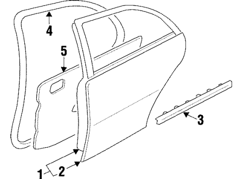 2000 Infiniti Q45 Rear Door Weatherstrip-Rear Door, RH Diagram for 82830-6P002