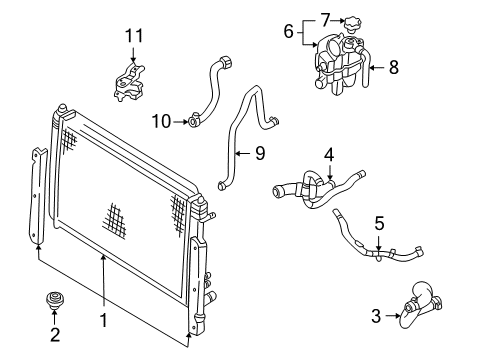 2003 Ford Escape Radiator & Components Radiator Assembly Diagram for 4L8Z-8005-KA