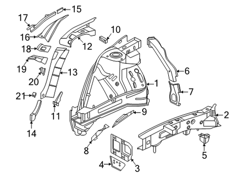 2022 Hyundai Ioniq 5 Structural Components & Rails SUPPORT-FR SHOCK ABSORBER HSG Diagram for 64768-GI000