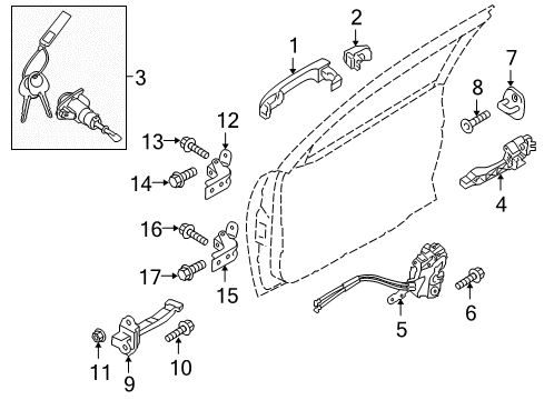 2010 Kia Forte Koup Lock & Hardware Hinge Assembly-Front Door Upper Diagram for 793101E200