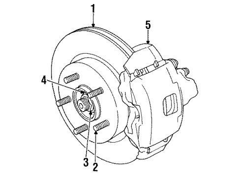 1995 Chrysler New Yorker Front Brakes Line Front Wheel Diagram for 4582276