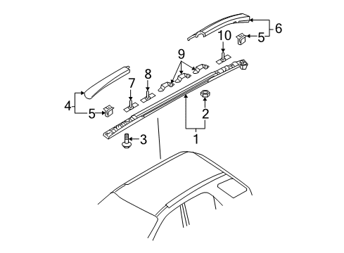 2007 Kia Sportage Luggage Carrier Screw-Tapping Diagram for K998630516