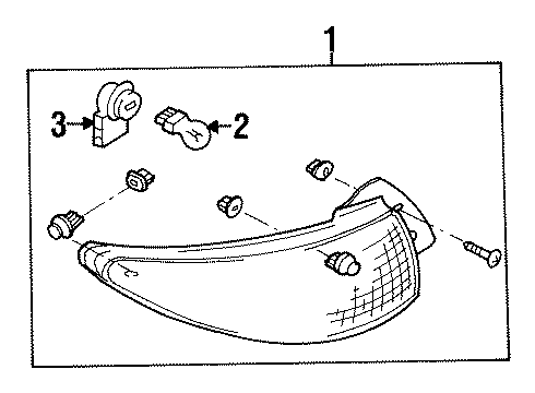 1998 Ford Escort Bulbs Tail Lamp Assembly Diagram for F8CZ-13405-DA