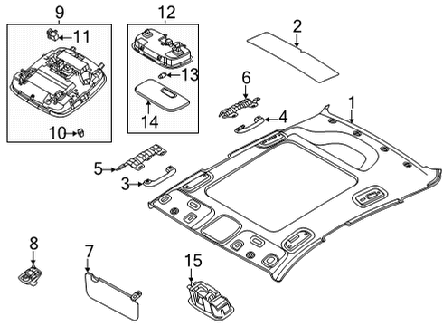 2021 Hyundai Sonata Bulbs Handle Assembly-Roof Assist Rear, R Diagram for 85340-G5300-MMH
