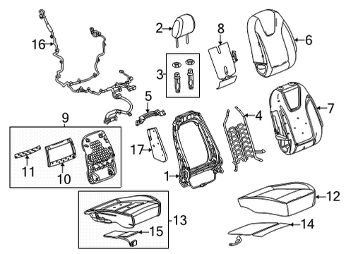 2021 Buick Encore GX Passenger Seat Components Seat Cushion Pad Diagram for 42707874