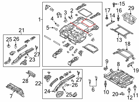 2017 Ford Focus Rear Body - Floor & Rails Rear Rail Assembly Diagram for CV6Z-5810124-A