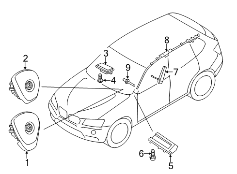 2011 BMW X3 Air Bag Components Sensor, Driver'S Seat Diagram for 65779226797