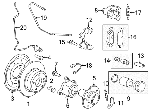 2011 BMW X6 Rear Brakes Rear Left Brake Caliper Bracket Diagram for 34216776787