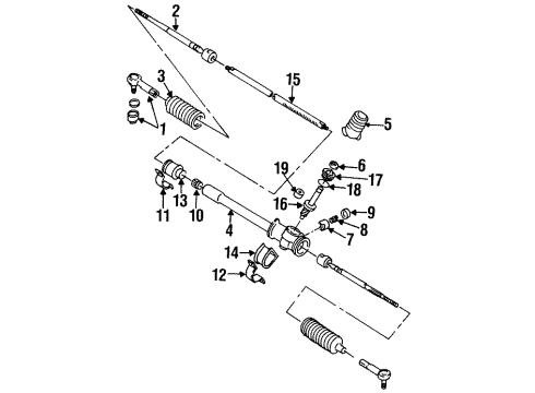 1999 Chevrolet Metro P/S Pump & Hoses, Steering Gear & Linkage End Kit, Steering Linkage Tie Rod Outer Diagram for 91174165