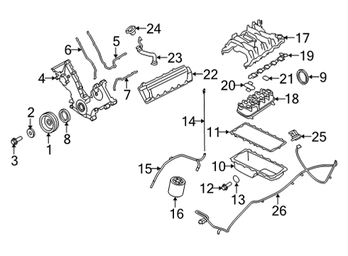 2019 Ford E-350 Super Duty Engine Parts Oil Filler Tube Diagram for 9C2Z-6763-E