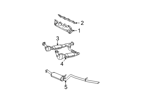 2001 Ford F-150 Exhaust Manifold Converter Diagram for 2L3Z-5E212-EA