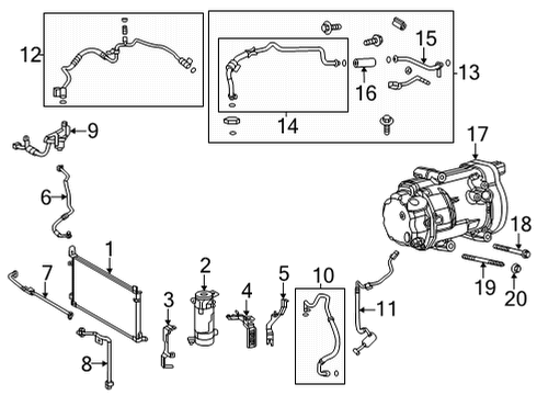 2021 Toyota RAV4 Prime A/C Condenser, Compressor & Lines Rear Suction Hose Diagram for 88712-42200