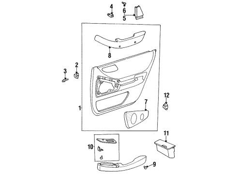 1999 Toyota Avalon Rear Door Armrest Diagram for 74250-AC010-C0