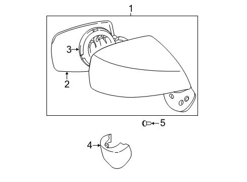 2003 Hyundai Tiburon Outside Mirrors Rear View Mirror Cover, Exterior, Left Diagram for 87608-2C000