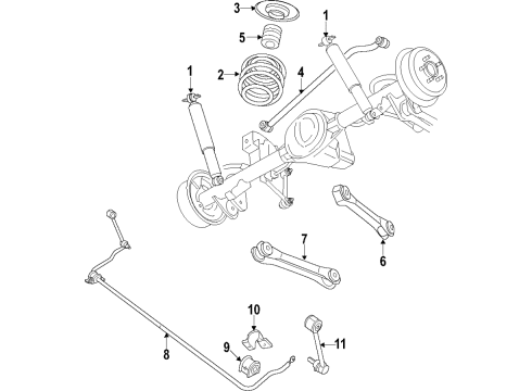 2019 Jeep Wrangler Rear Axle, Lower Control Arm, Upper Control Arm, Stabilizer Bar, Suspension Components ABSBR Pkg-Suspension Diagram for 68527797AA
