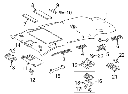 2014 Toyota RAV4 Interior Trim - Roof Base Diagram for 81208-0R020-B0
