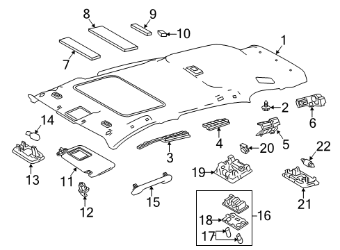 2016 Toyota RAV4 Bulbs Map Lamp Assembly Diagram for 81208-42211-C0