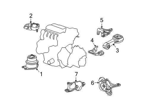 2012 Honda Fit Engine & Trans Mounting Bracket, Transmission Mounting Diagram for 50650-TK6-910