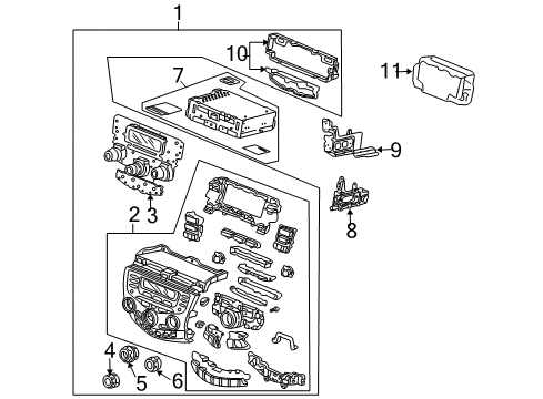 2006 Honda Accord A/C & Heater Control Units Bracket, L. Diagram for 39177-SDA-A11
