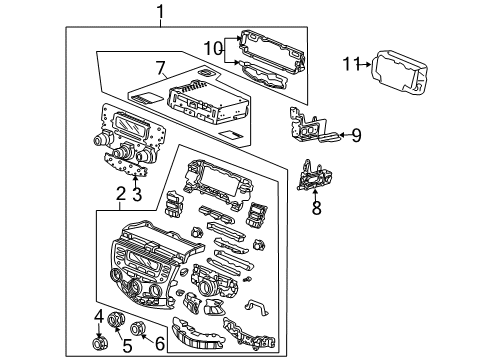 2006 Honda Accord A/C & Heater Control Units Knob Assy., Volume Dial *NH482L* (UA BLACK METALLIC) Diagram for 39103-SDA-A11ZB