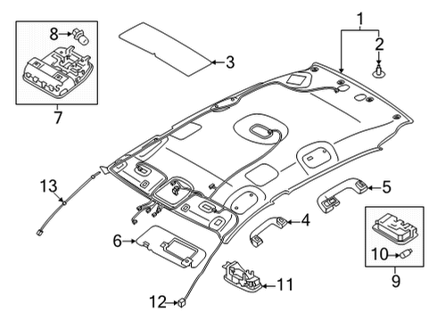 2021 Kia Seltos Interior Trim - Roof Lamp Assembly-Overhead C Diagram for 92800Q5090BGA