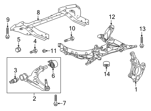 2018 Chevrolet Bolt EV Front Suspension Components, Lower Control Arm, Stabilizer Bar Lower Control Arm Rear Bolt Diagram for 11610889