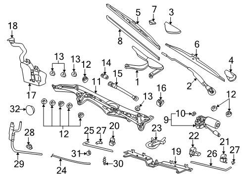 1995 BMW 740iL Wiper & Washer Components Connection Piece Diagram for 61668360179