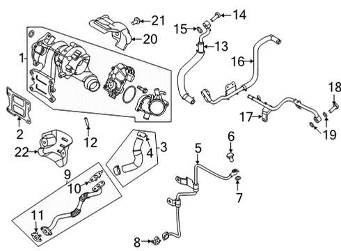 2021 Hyundai Sonata Turbocharger TURBOCHARGER Diagram for 28231-2M800