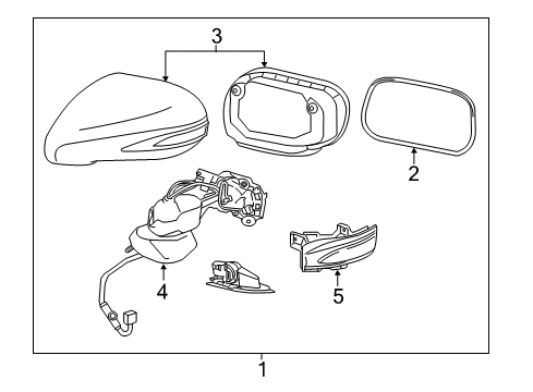 2010 Lexus HS250h Outside Mirrors Mirror Assembly, Outer Rear Diagram for 87940-75061-J0