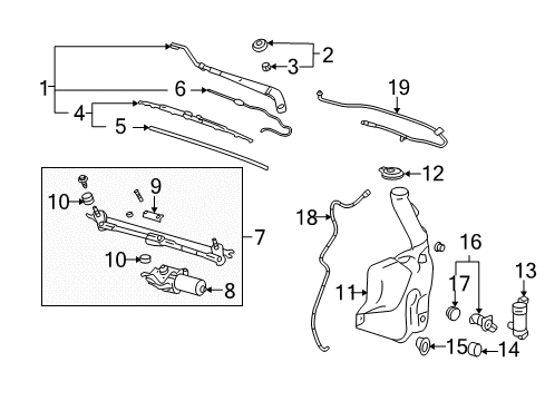 2004 Chevrolet Malibu Wiper & Washer Components Reservoir Hose Diagram for 22675868