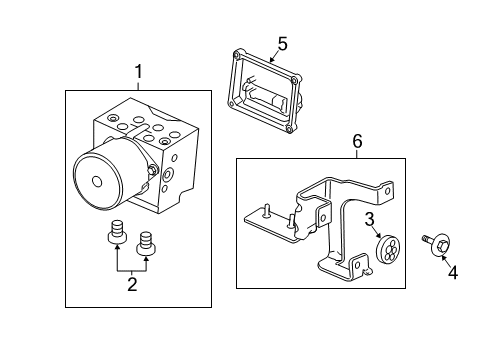 2013 GMC Sierra 2500 HD ABS Components ABS Control Unit Diagram for 22858868