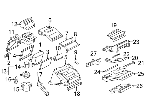 2000 Chevrolet Cavalier A/C Evaporator & Heater Components Valve Asm, Floor Air Diagram for 52481266