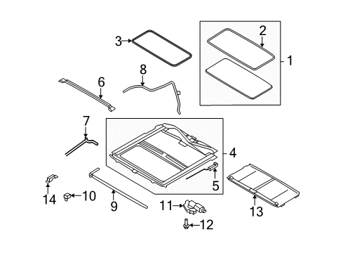 2008 Ford F-350 Super Duty Sunroof Motor Assembly Diagram for 7C3Z-15790-A