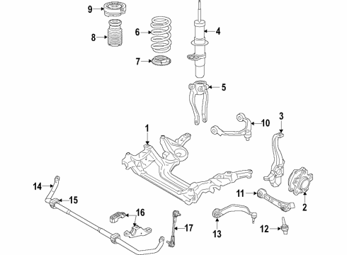 2020 BMW M8 Front Suspension Components, Lower Control Arm, Upper Control Arm, Ride Control, Stabilizer Bar SPRING STRUT, EDC, FRONT LEF Diagram for 31307856895