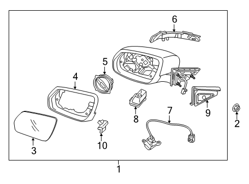 2018 Genesis G80 Automatic Temperature Controls Rear View Mirror Cover, Exterior, Right Diagram for 87625-B1000