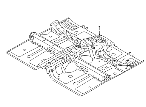 2011 Kia Forte Pillars, Rocker & Floor - Floor & Rails Panel Assembly-Floor Center Diagram for 651001M010