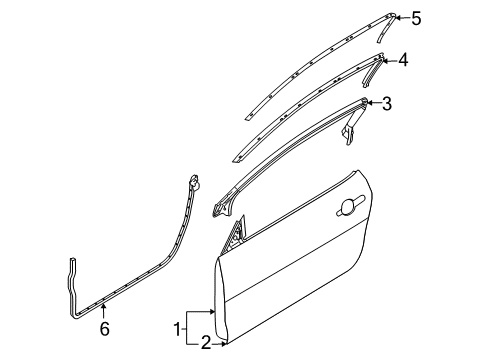 2012 Ford Mustang Door & Components Lower Weatherstrip Diagram for BR3Z-6320531-A