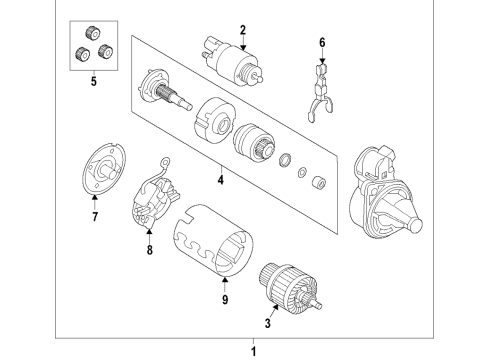 2022 Hyundai Accent Starter Starter Assy Diagram for 361002M318