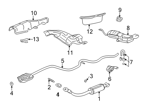 2002 Pontiac Grand Am Exhaust Components Converter & Pipe Stud Diagram for 10160364