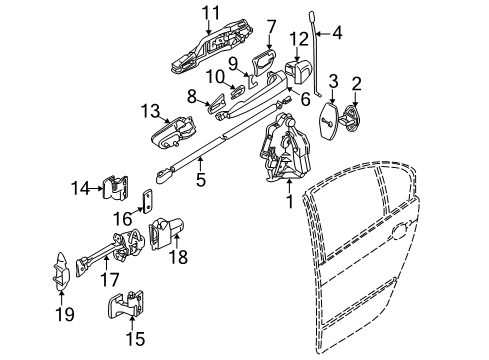 2000 BMW 323i Rear Door - Lock & Hardware Hinge, Rear Door, Lower, Right Diagram for 41528240086