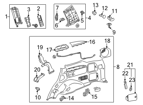 2015 Toyota Land Cruiser Interior Trim - Quarter Panels Armrest Diagram for 74261-60110-A1