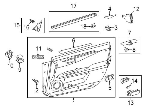 2014 Lexus ES300h Power Seats Bracket, Door ARMREST Diagram for 67646-33020