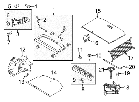 2018 Ford Fiesta Interior Trim - Rear Body Floor Cover Diagram for D2BZ-5813046-AD