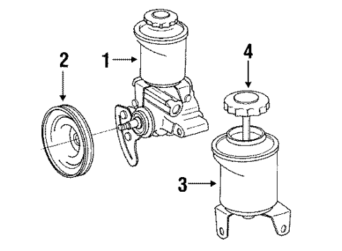 1989 Toyota Pickup P/S Pump & Hoses, Steering Gear & Linkage Power Steering Pump Diagram for 44320-35280