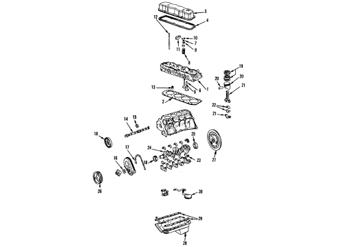 1992 Oldsmobile Cutlass Ciera Engine Parts, Mounts, Cylinder Head & Valves, Camshaft & Timing, Oil Pan, Oil Pump, Crankshaft & Bearings, Pistons, Rings & Bearings Camshaft-(Machining) Diagram for 10101761
