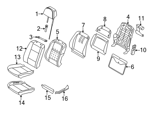 2015 BMW X5 Front Seat Components Foam Section, Basic, Seat Diagram for 52107303529