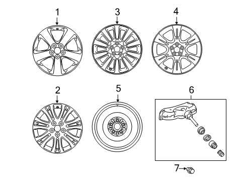 2017 Toyota Sienna Wheels Wheel, Alloy Diagram for 42611-08050