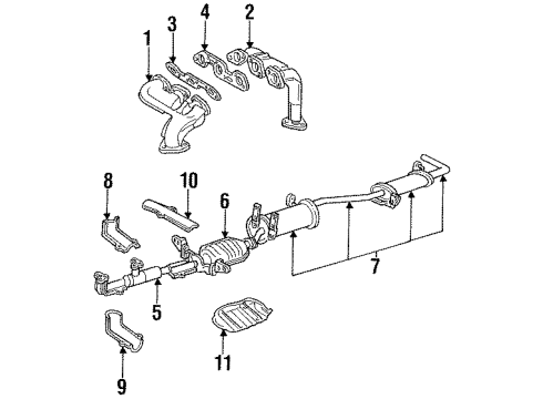 1993 Mercury Villager Exhaust Manifold Resonator & Pipe Diagram for F3XY-5E256-A
