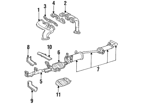 1996 Mercury Villager Exhaust Components Heat Shield Diagram for F4XY5F286A